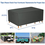 Rectangular Patio Furniture Cover, Outdoor Waterproof Patio Table Covers