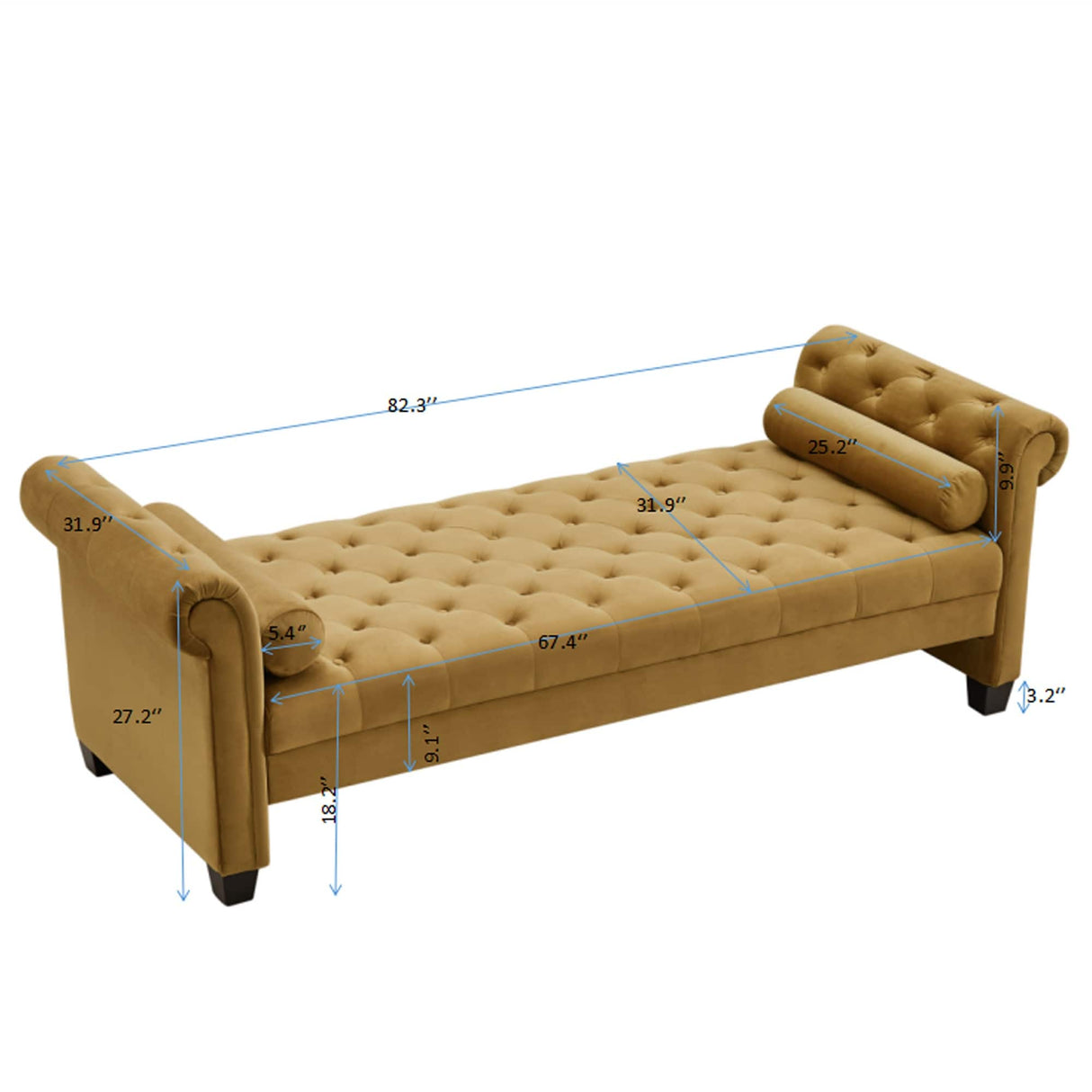 Rectangular Queen Benches Bedside Sofa with Armrests