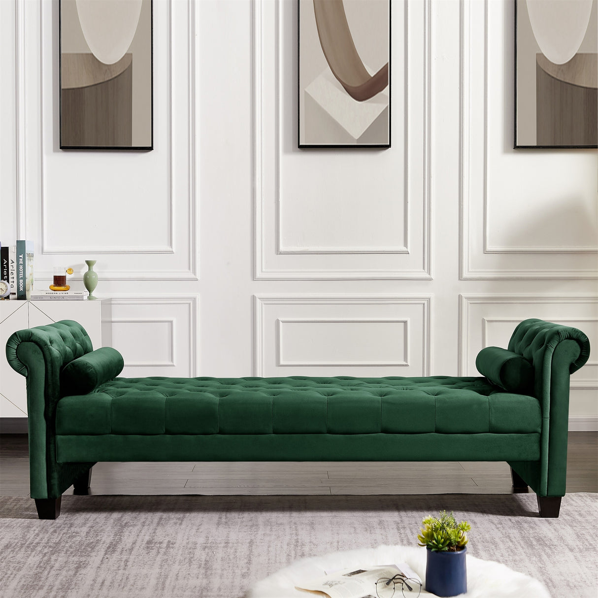 Rectangular Queen Benches Bedside Sofa with Armrests