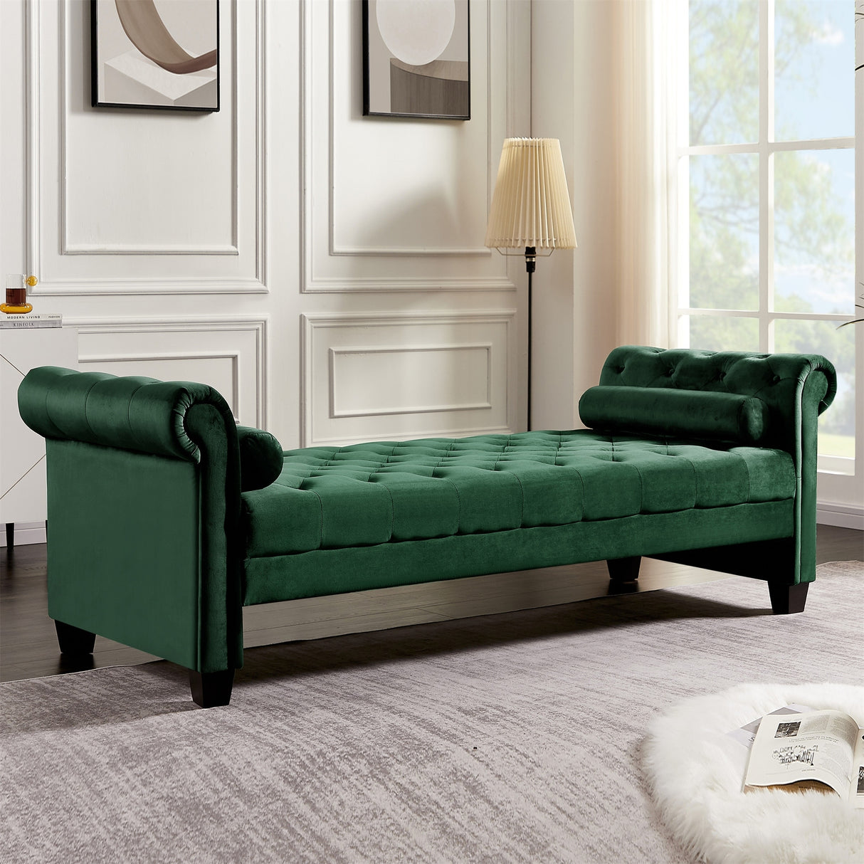 Rectangular Queen Benches Bedside Sofa with Armrests