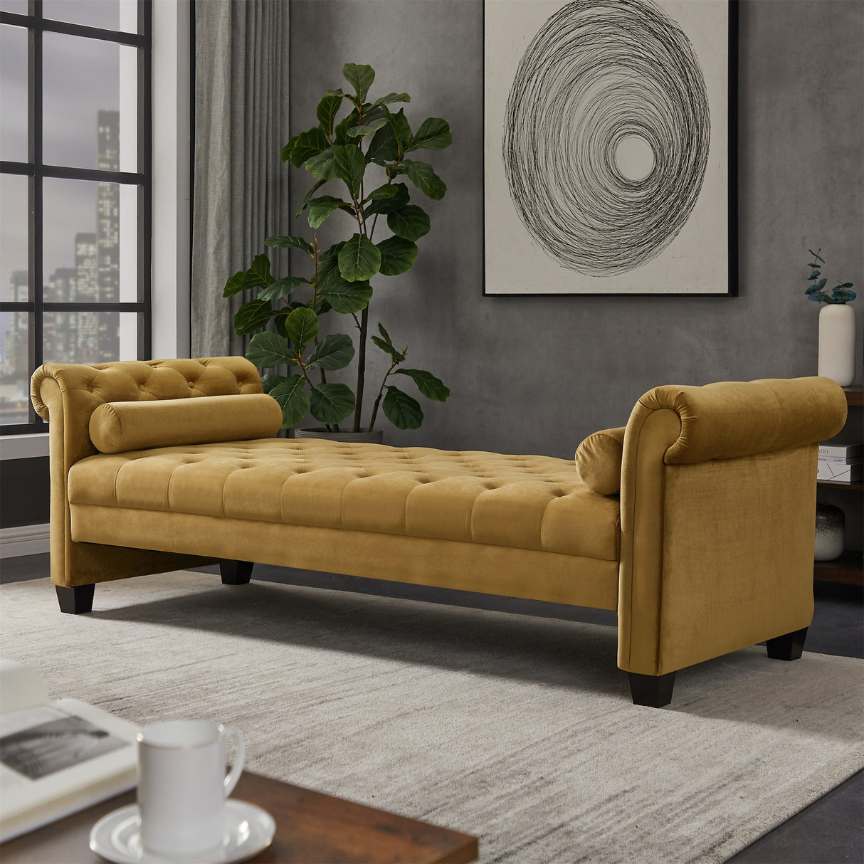 Rectangular Queen Benches Bedside Sofa with Armrests