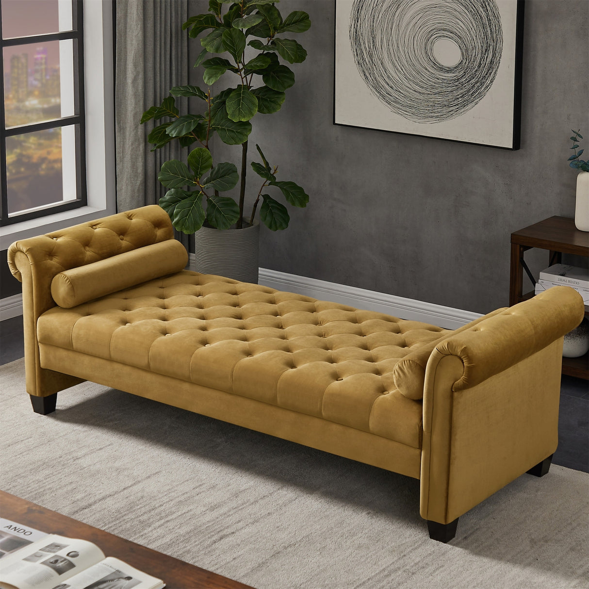 Rectangular Queen Benches Bedside Sofa with Armrests