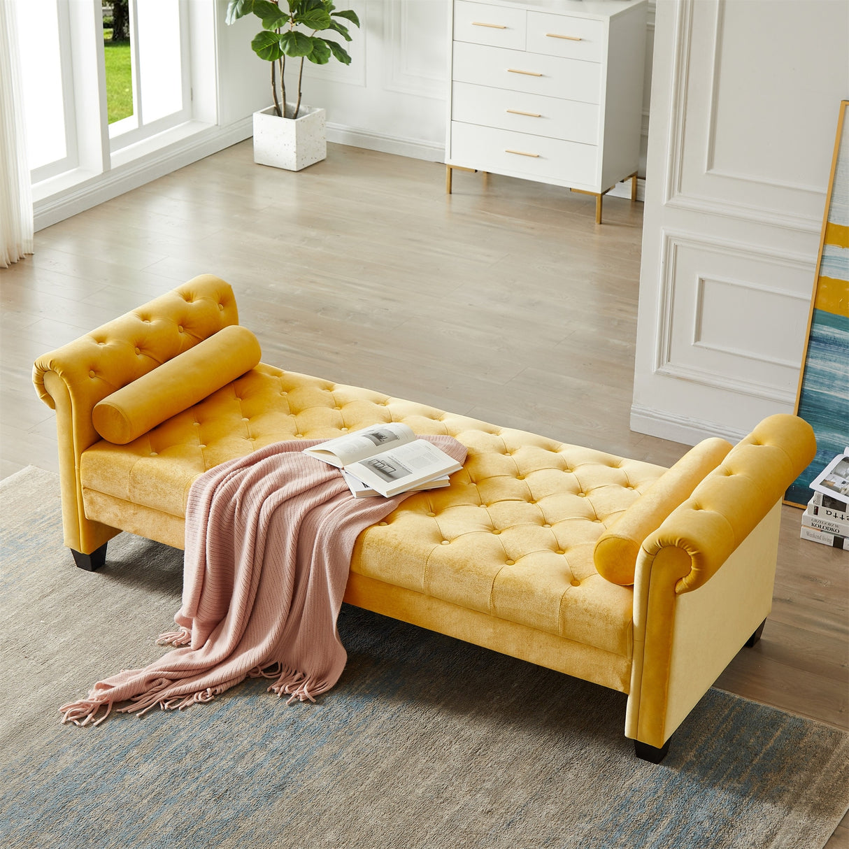 Rectangular Queen Benches Bedside Sofa with Armrests