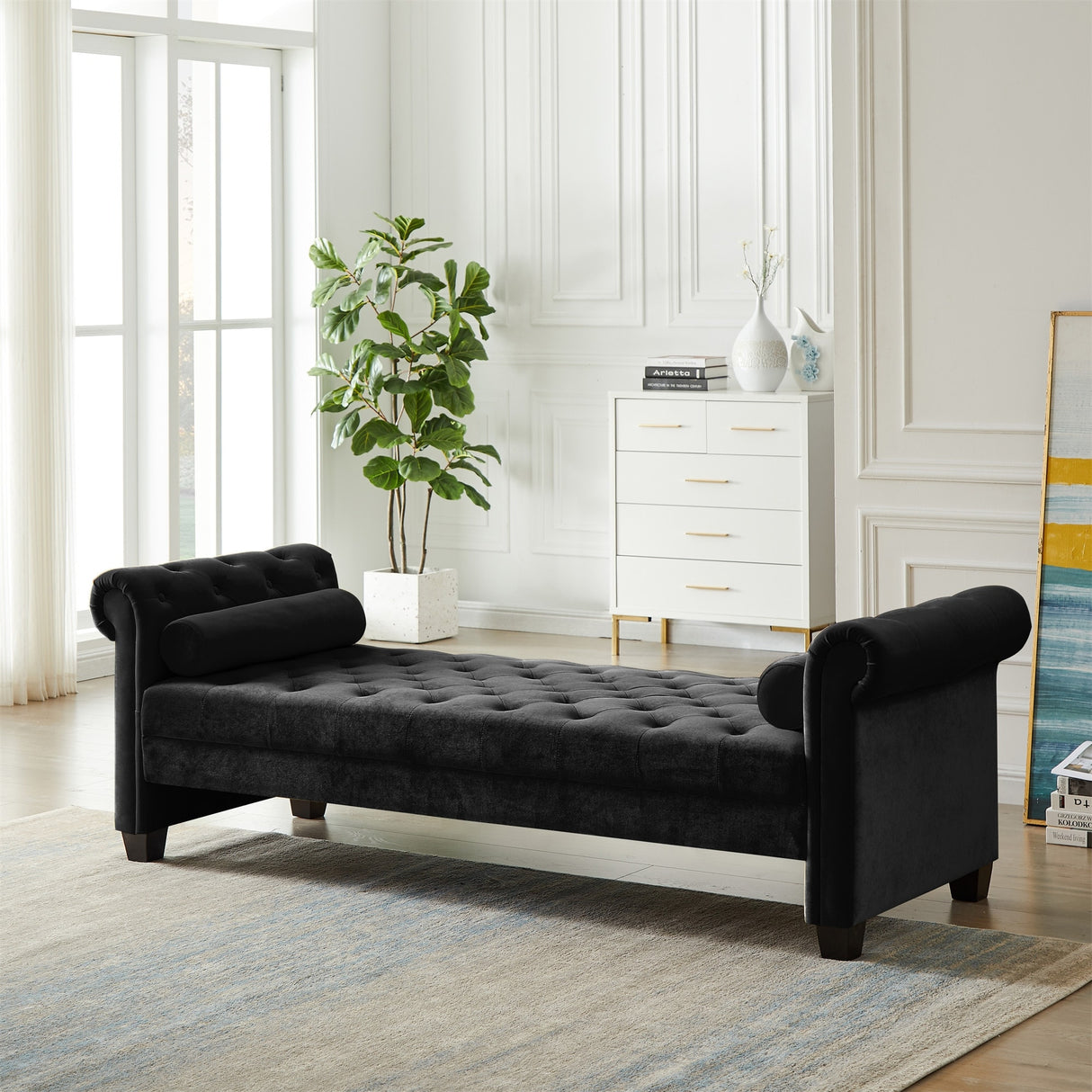 Rectangular Queen Benches Bedside Sofa with Armrests