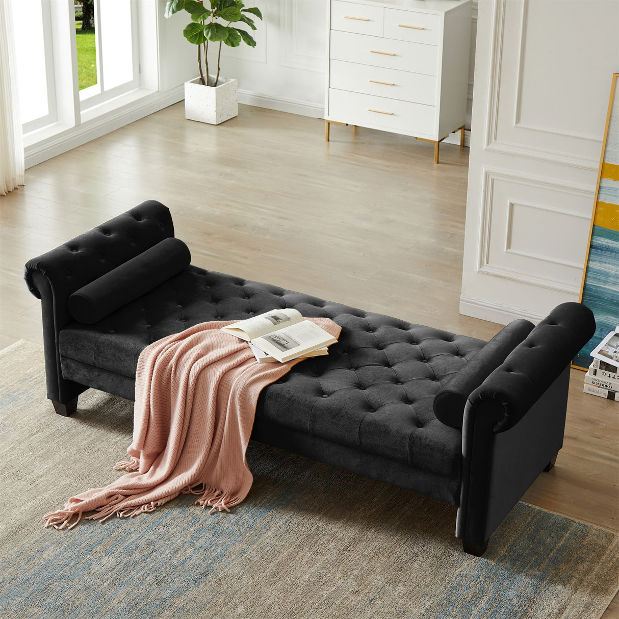 Rectangular Queen Benches Bedside Sofa with Armrests