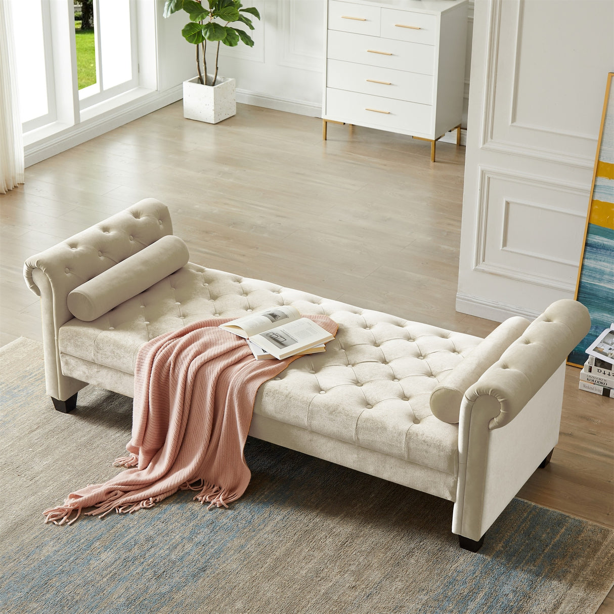 Rectangular Queen Benches Bedside Sofa with Armrests