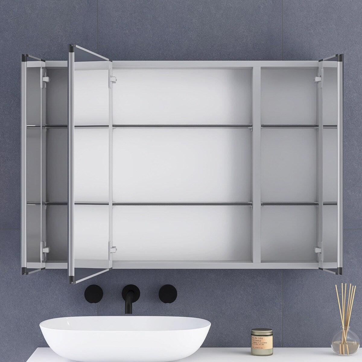 Rectangular Aluminum Recessed Mount /Surface Mount Medicine Cabinet with Mirror