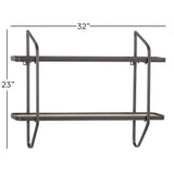 Black Metal Industrial Wall Shelf 23 x 32 x 6 - 32 x 6 x 23