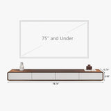 Rectangular TV Stand, Wood Veneer Media Console with 4 Drawers