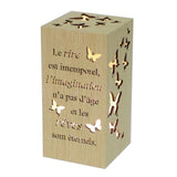 Rectangular With Butterflies And French Text Message -Rire Et Reves Night Light