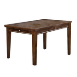 Rectangular Wooden Dining Table with 4 Small Drawers in Walnut
