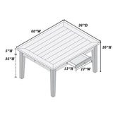 Rectangular Wooden Dining Table with 4 Small Drawers in Walnut