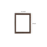 Rectangular Wooden Frame Mirror with Grain and Textured Details, Brown