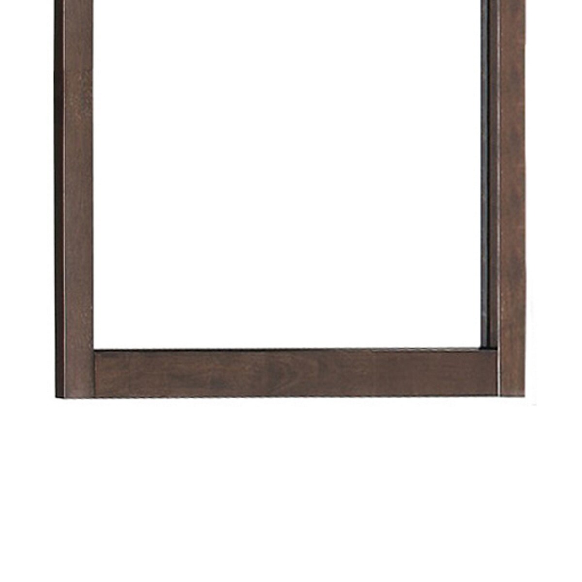 Rectangular Wooden Frame Mirror with Grain and Textured Details, Brown
