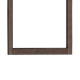 Rectangular Wooden Frame Mirror with Grain and Textured Details, Brown