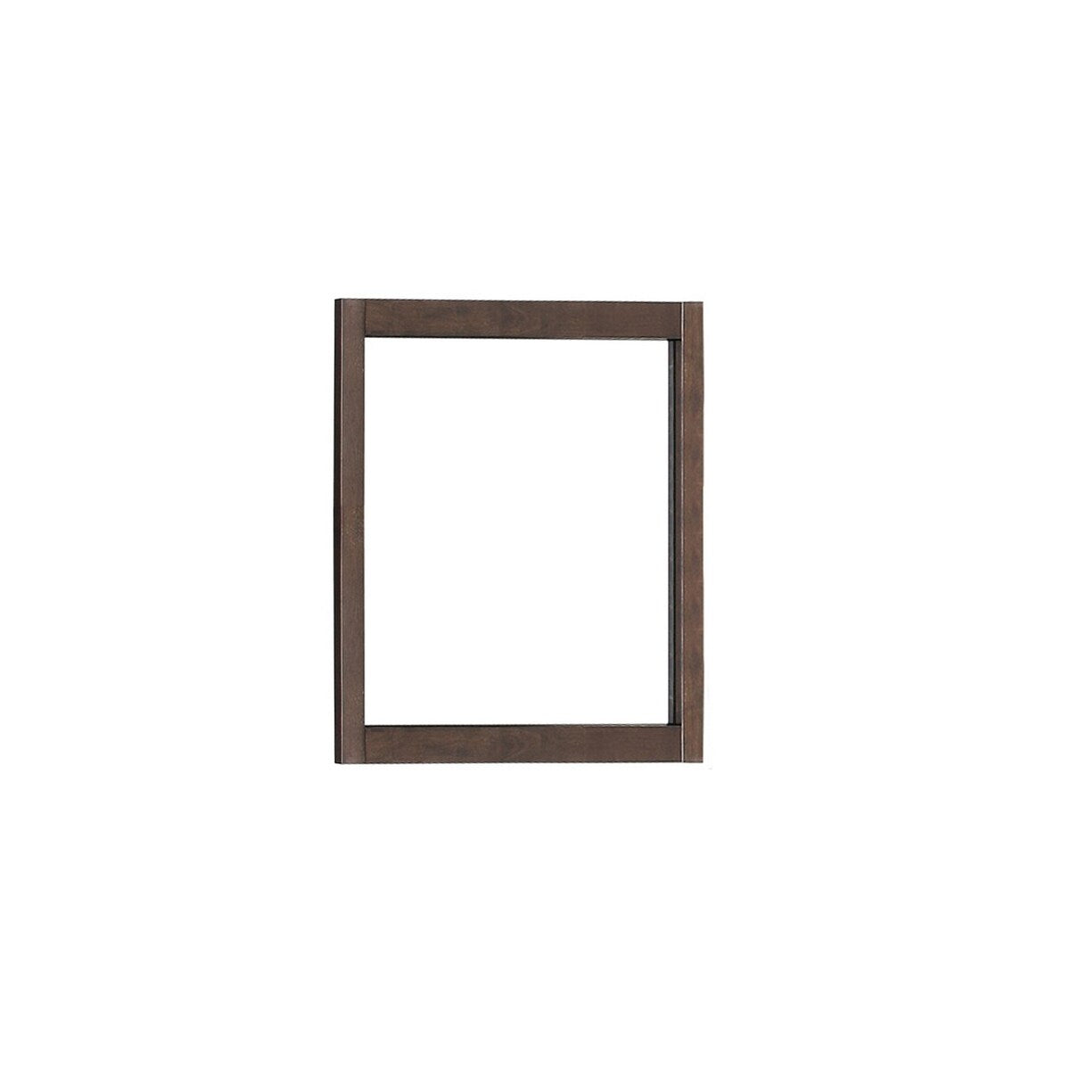 Rectangular Wooden Frame Mirror with Grain and Textured Details, Brown