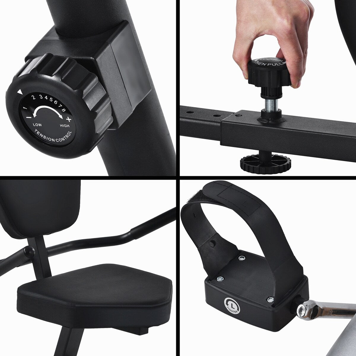 Recumbent Exercise Bike, 8 Level Adjustable Magnetic Resistance Bicycle - 48.8''-57'' x 17.3'' x 40.6''