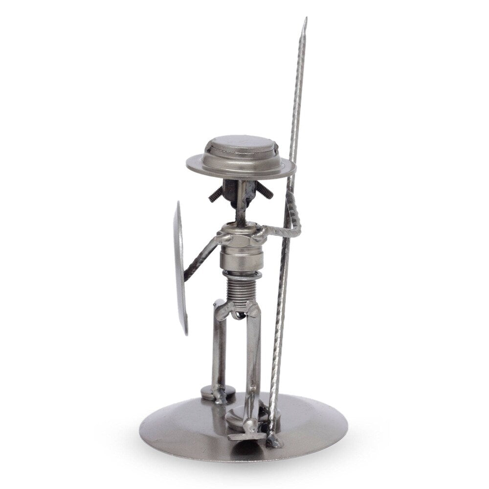 NOVICA Handmade Quixote in Love Recycled Auto Parts Statuette (Mexico)