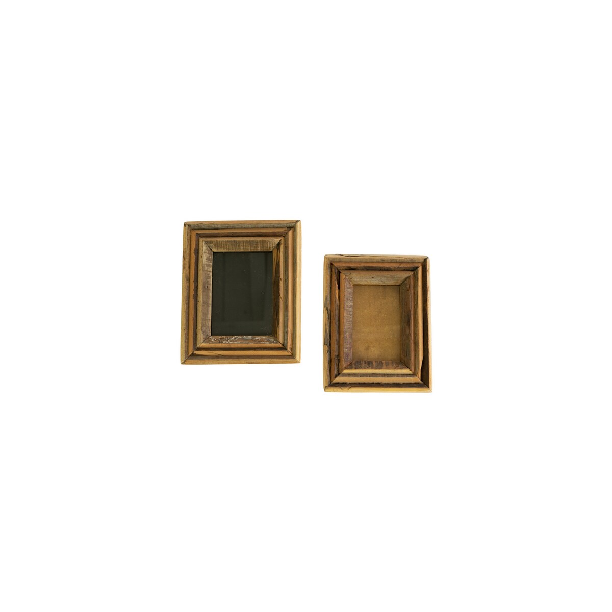 Recycled Wood Photo Frames - Natural Wood Set of 2 Frame