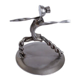 Recycled auto parts sculpture, 'Warrior Pose I'