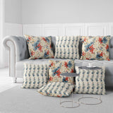 Red And Blue Retro Remix Faux Suede Throw Pillow Zipper