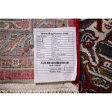 Red Floral Kashan Turkish Large Rug Medallion Machine-Made Carpet - 9'7" x 13'6"