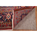 Red Floral Sarouk Persian Vintage Area Rug Handmade Wool Carpet - 9'7" x 13'0"