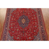 Red Floral Sarouk Persian Vintage Area Rug Handmade Wool Carpet - 9'7" x 13'0"