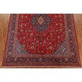 Red Floral Sarouk Persian Vintage Area Rug Handmade Wool Carpet - 9'7" x 13'0"