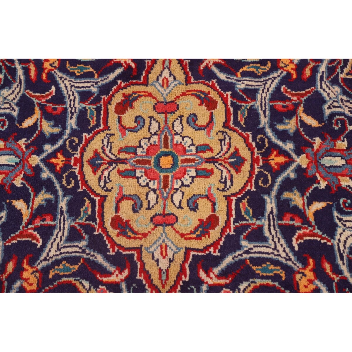 Red Floral Sarouk Persian Vintage Area Rug Handmade Wool Carpet - 9'7" x 13'0"