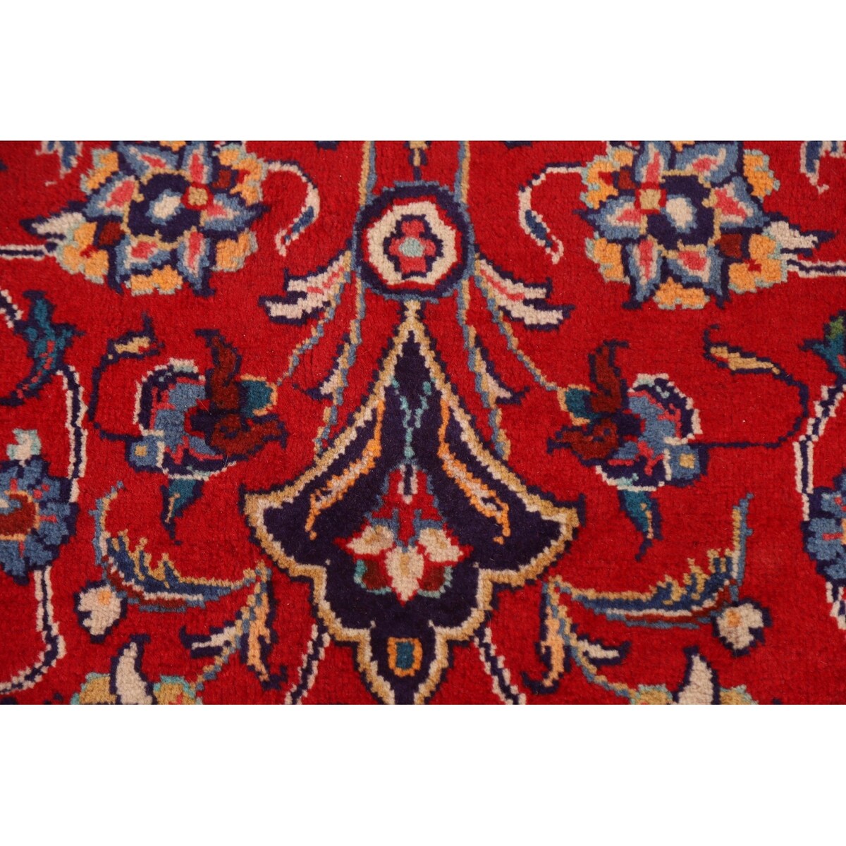Red Floral Sarouk Persian Vintage Area Rug Handmade Wool Carpet - 9'7" x 13'0"
