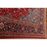 Red Floral Sarouk Persian Vintage Area Rug Handmade Wool Carpet - 9'7" x 13'0"