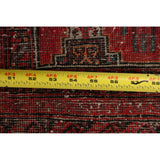 Red Geometric Balouch Oriental Narrow Runner Rug Hand-Knotted Carpet - 2'0" x 6'0"