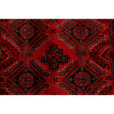 Red Geometric Balouch Oriental Narrow Runner Rug Hand-Knotted Carpet - 2'0" x 6'0"