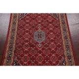 Red Geometric Kashan Oriental Area Rug Wool Hand-knotted Carpet - 6'7" x 9'7"