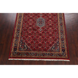 Red Geometric Kashan Oriental Area Rug Wool Hand-knotted Carpet - 6'7" x 9'7"