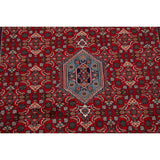 Red Geometric Kashan Oriental Area Rug Wool Hand-knotted Carpet - 6'7" x 9'7"