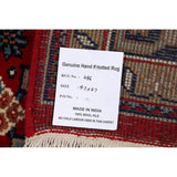 Red Geometric Kashan Oriental Area Rug Wool Hand-knotted Carpet - 6'7" x 9'7"