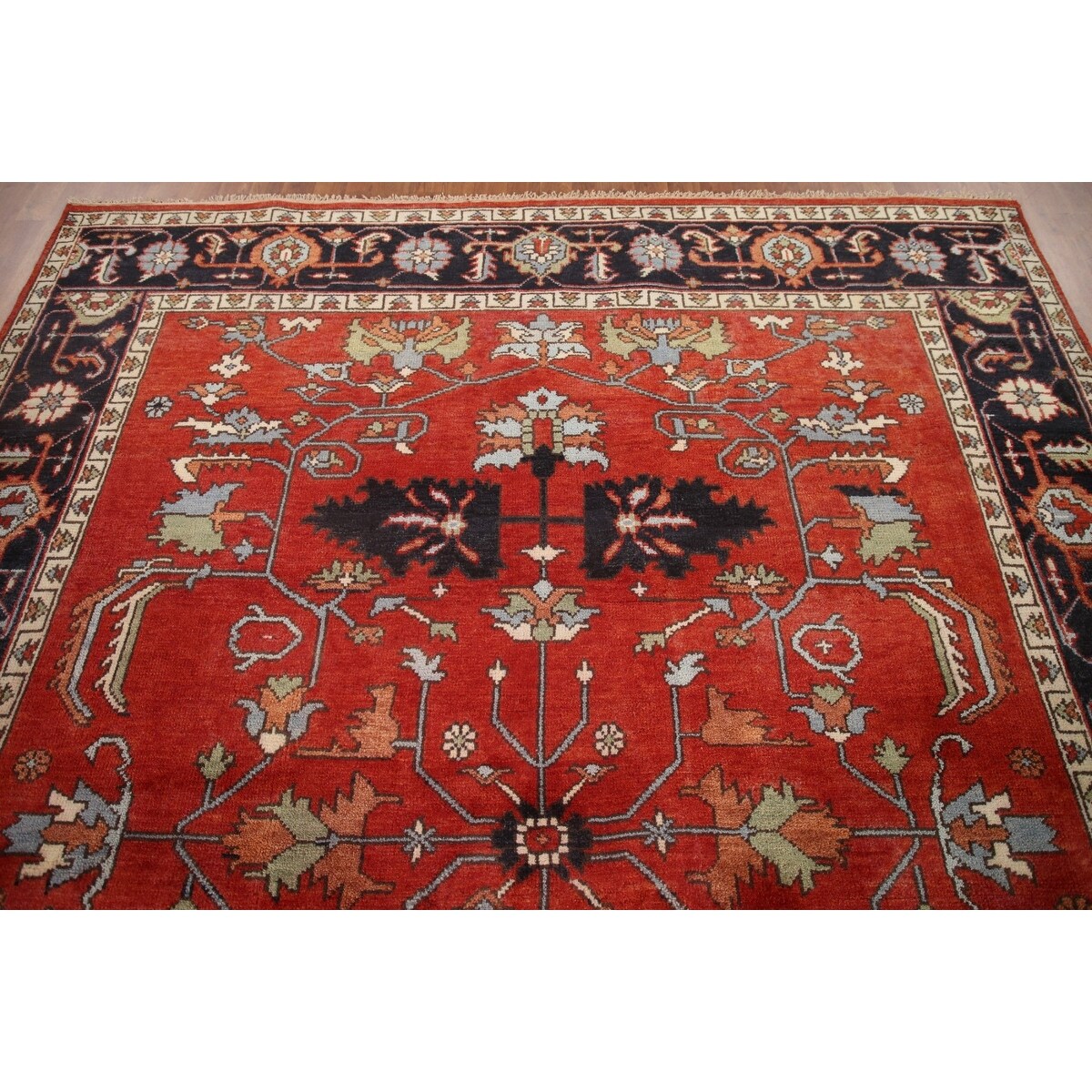 Red Heriz Serapi Oriental Area Rug Handmade Wool Carpet - 7'9" x 9'10"