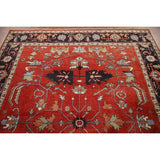 Red Heriz Serapi Oriental Area Rug Handmade Wool Carpet - 7'9" x 9'10"