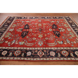 Red Heriz Serapi Oriental Area Rug Handmade Wool Carpet - 7'9" x 9'10"