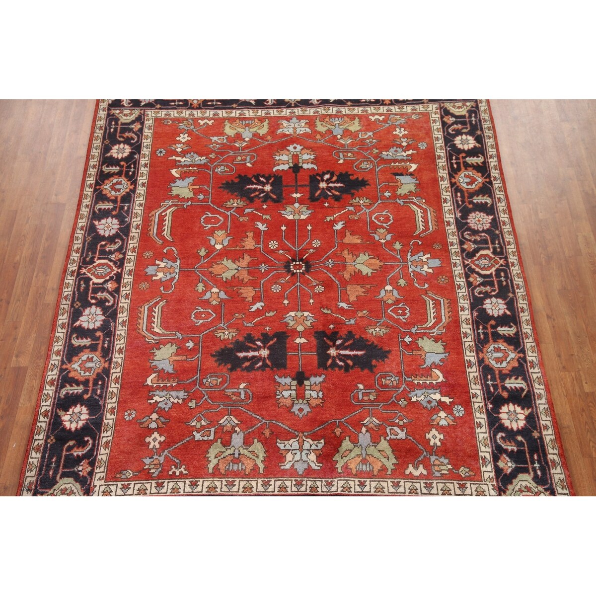 Red Heriz Serapi Oriental Area Rug Handmade Wool Carpet - 7'9" x 9'10"