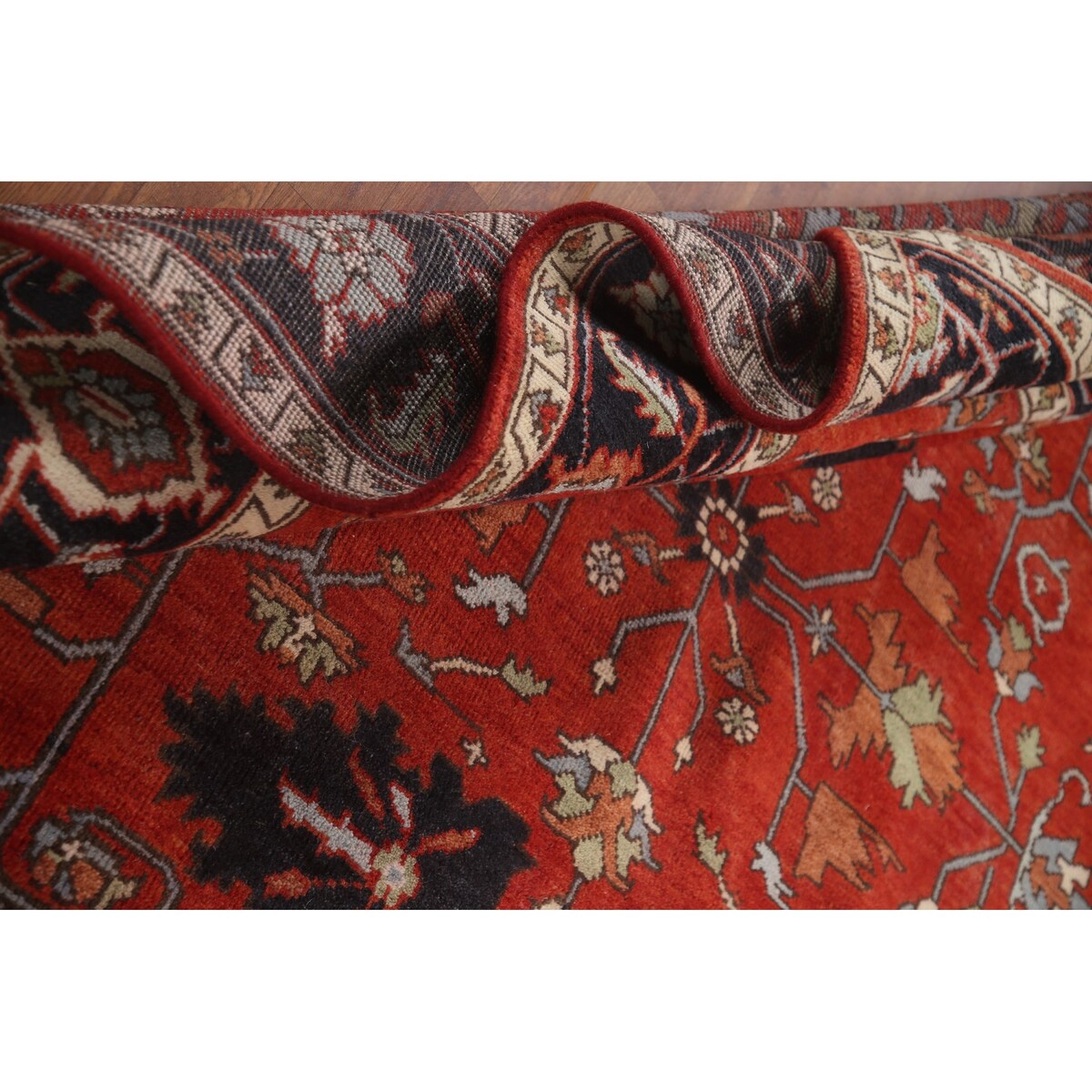 Red Heriz Serapi Oriental Area Rug Handmade Wool Carpet - 7'9" x 9'10"