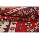 Red Kazak Oriental Accent Rug Handmade Geometric Wool Carpet - 3'1" x 5'0"