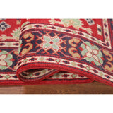 Red Kazak Oriental Accent Rug Handmade Geometric Wool Carpet - 3'1" x 5'0"