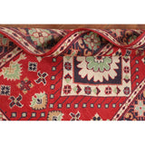 Red Kazak Oriental Accent Rug Handmade Geometric Wool Carpet - 3'1" x 5'0"