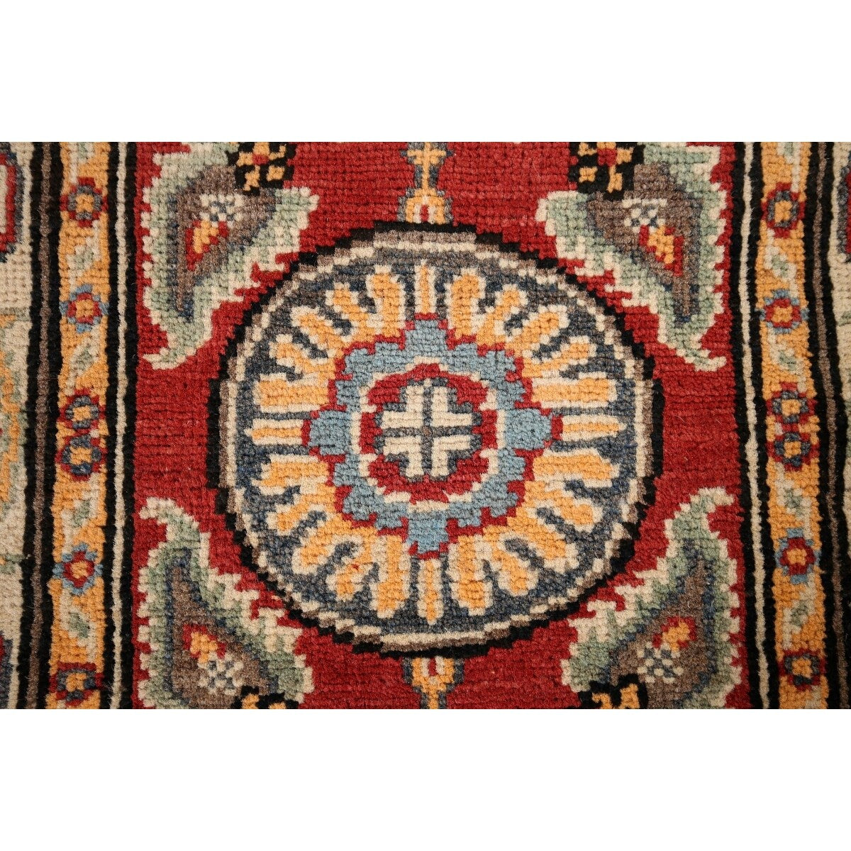 Red Kazak Runner Rug Hand-Knotted Hallway Wool Carpet - 2'1" x 6'1"