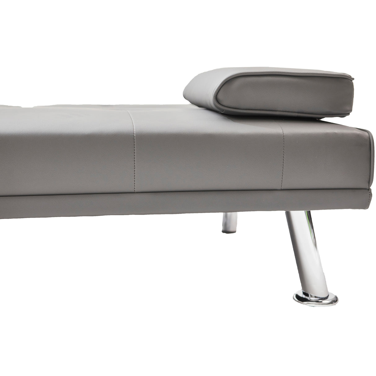 Double Size Grey Leather Multifunctional Folding Sofa Bed