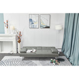 Double Size Grey Leather Multifunctional Folding Sofa Bed