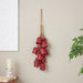 Red Metal Distressed Cluster Decorative Bells with Jute Hanging Rope